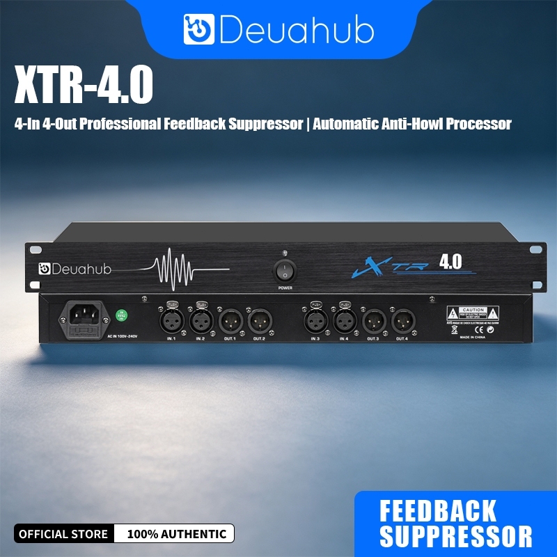 Deuahub XTR 4.0 Feedback Suppressor Anti Howling Frequency Shifter 4 Channel Automatic Anti Feedback