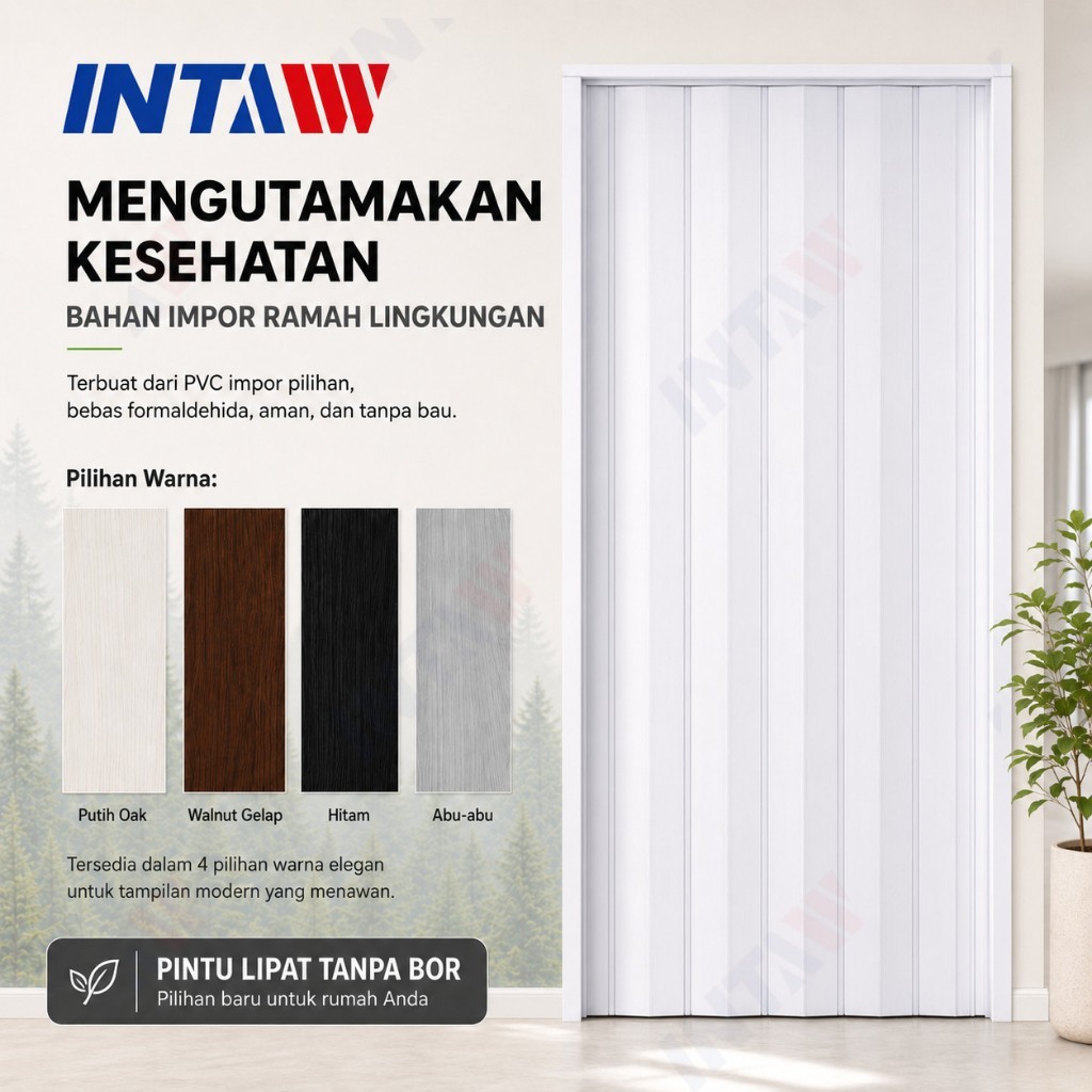 AIKESEN Pintu Folding PVC Mini Sliding / Partisi Penyekat Ruang Tamu Kamar Mandi Dapur & Tangga