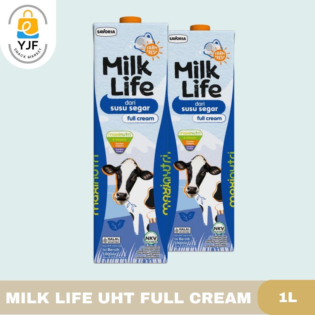 Milk Life UHT Full Cream /  Susu UHT Milk Life Kemasan 1Liter
