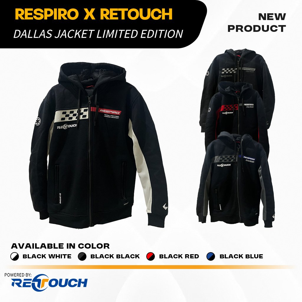 Respiro X Retouch Hoodie Dallas | Hoodie Pria Premium | Hoodie Riding & Casual