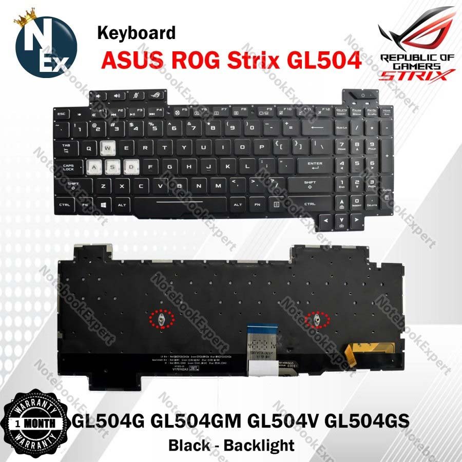 KEYBOARD ASUS ROG STRIX GL504 GL504G GL504GM GL504V GL504GS GL504GV - BLACK BACKLIGHT