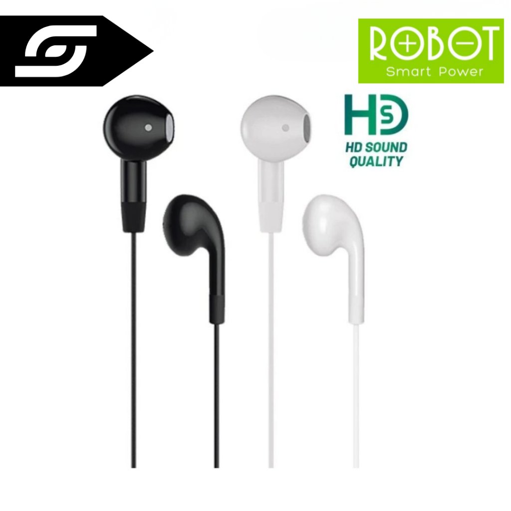 Headset ROBOT RE50 Original Handsfre Tanpa Karet Earphone Non Busa Headset Superbass Mic Handsfre Te