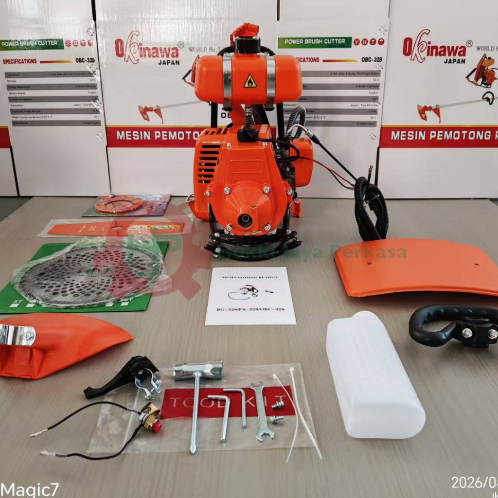 OKINAWA Brushcutter 328 Mesin Pemotong Rumput 2 Tak