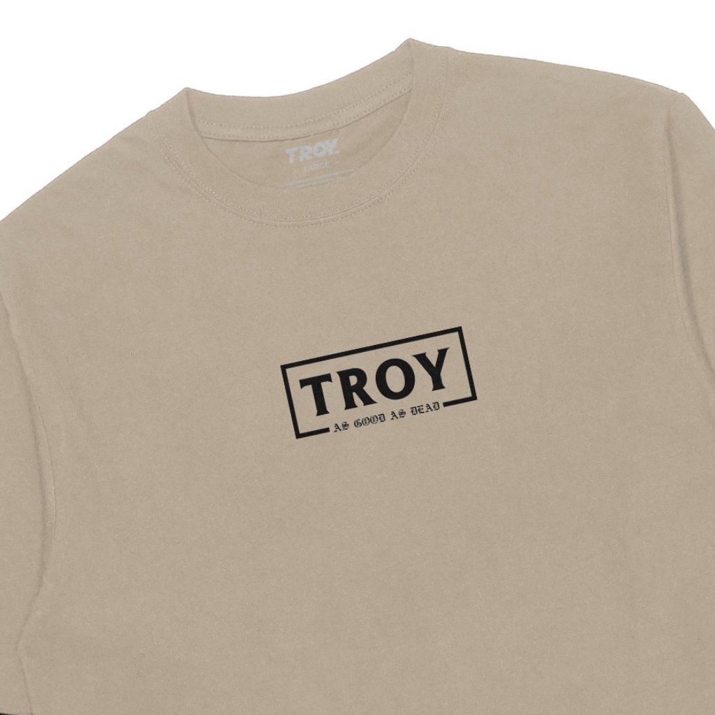 Troy Company Longsleeve Doublesleeve Beige Black Frame - Kaos Lengan Panjang Beige Hitam DSD 3696