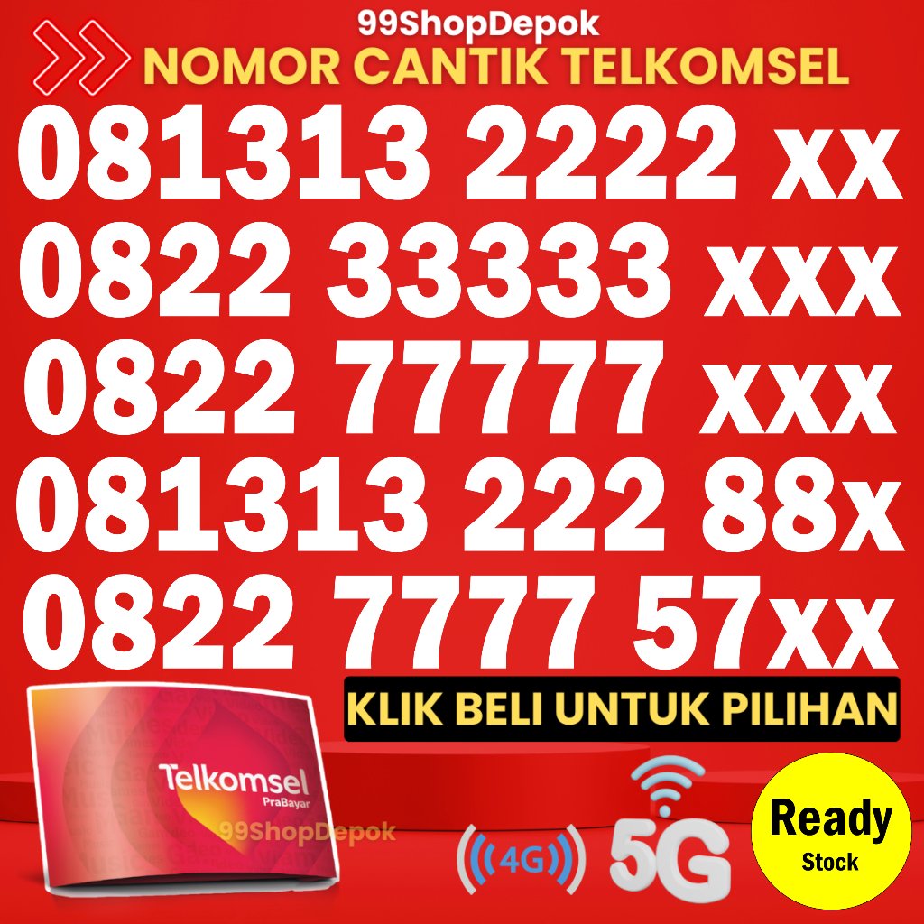 Kartu Perdana Nomor Cantik Telkomsel Simpati KODE 150.1 - Nomer Cantik Telkomsel 29000 - No Cantik S