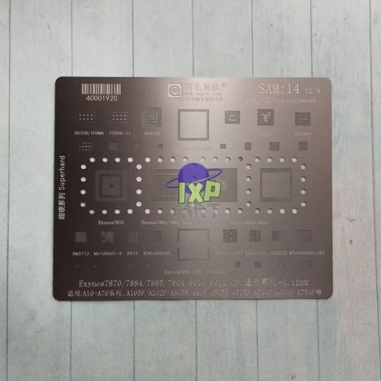 Plat Samsung Sam14 Exynos9610 Amaoe Cetakan IC Exynos 9610 9611 S915