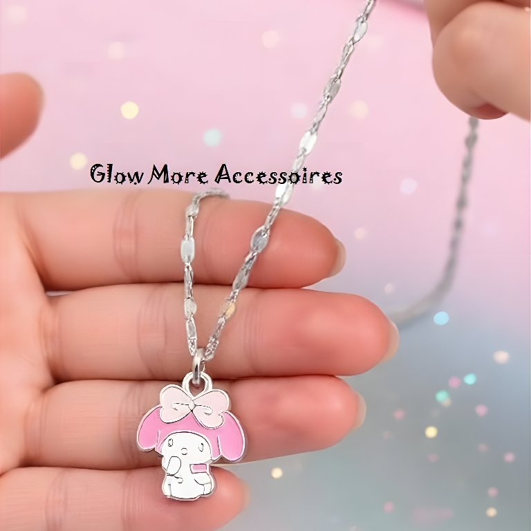 Kalung anak titanium anti alergi pecah kopi karakter sanrio kuromi melody cinnamoroll pompom mickey 
