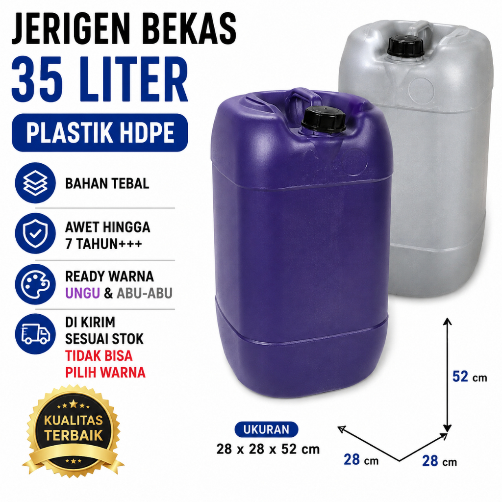Jerigen 35 Liter Bekas Tebal & Kuat | Jirigen Plastik HDPE