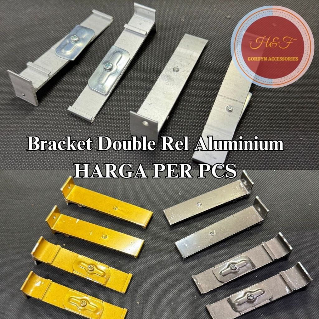Bracket Double Rel Aluminium/Kaki Double Rel Alumunium/ Bracket Double Rel Gorden Kotak Aluminium/ B