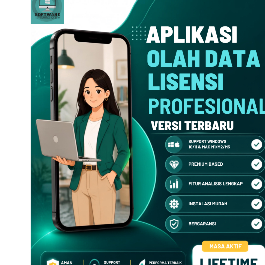 (WIN/MAC) SOFTWARE OLAHDATA STATISTICS | PLS SPSS AMOS EVIEWS LISREL NVIVO | Lisensi Profesional Lif