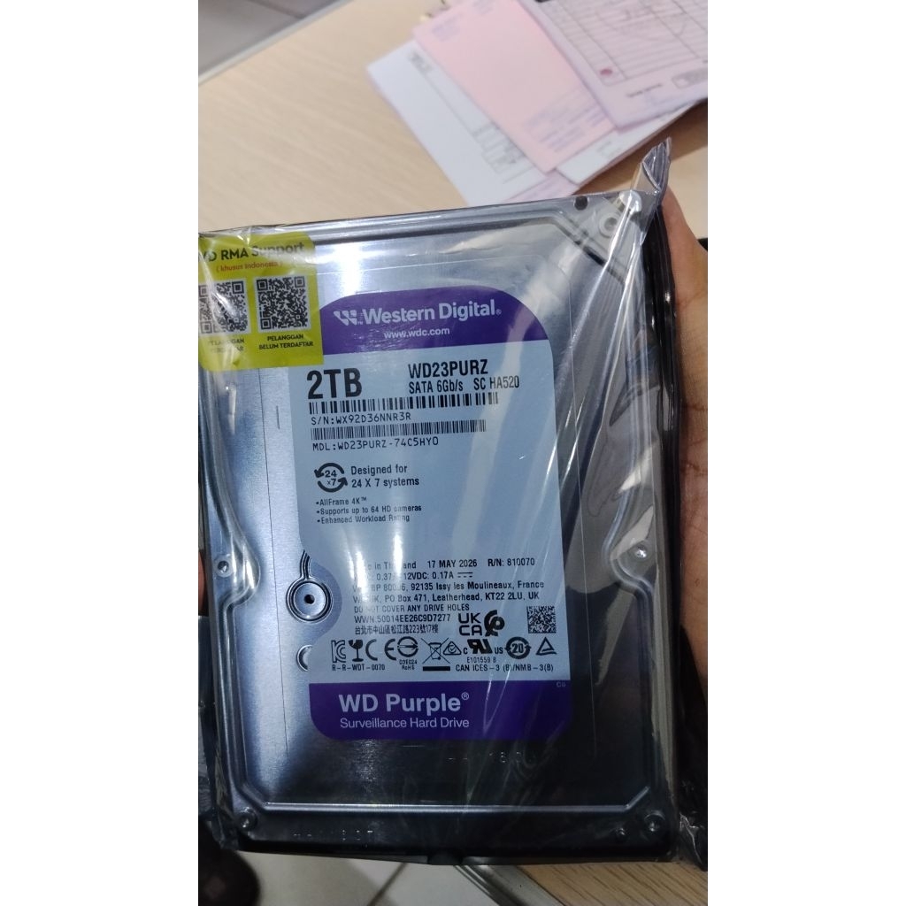 Hardisk WD 2TB Purple