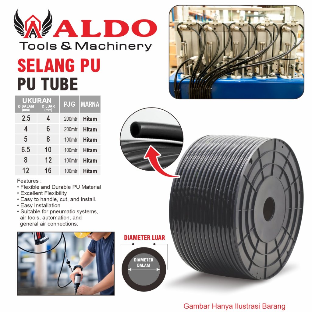 SELANG PU / PU TUBE / SELANG PU TUBE / SELANG PNEUMATIC / SELANG ANGIN / SELANG ANGIN PNEUMATIC MERK