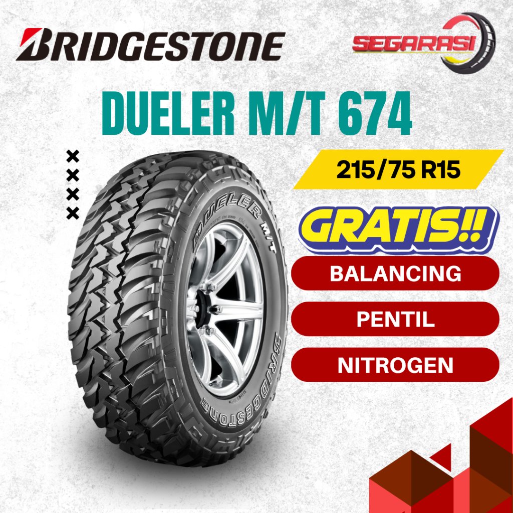 BRIDGESTONE DUELER M/T 674 215/75 R15 TUBELESS - BAN MOBIL BRIDGESTONE DUELER MT 674 215 75 R15