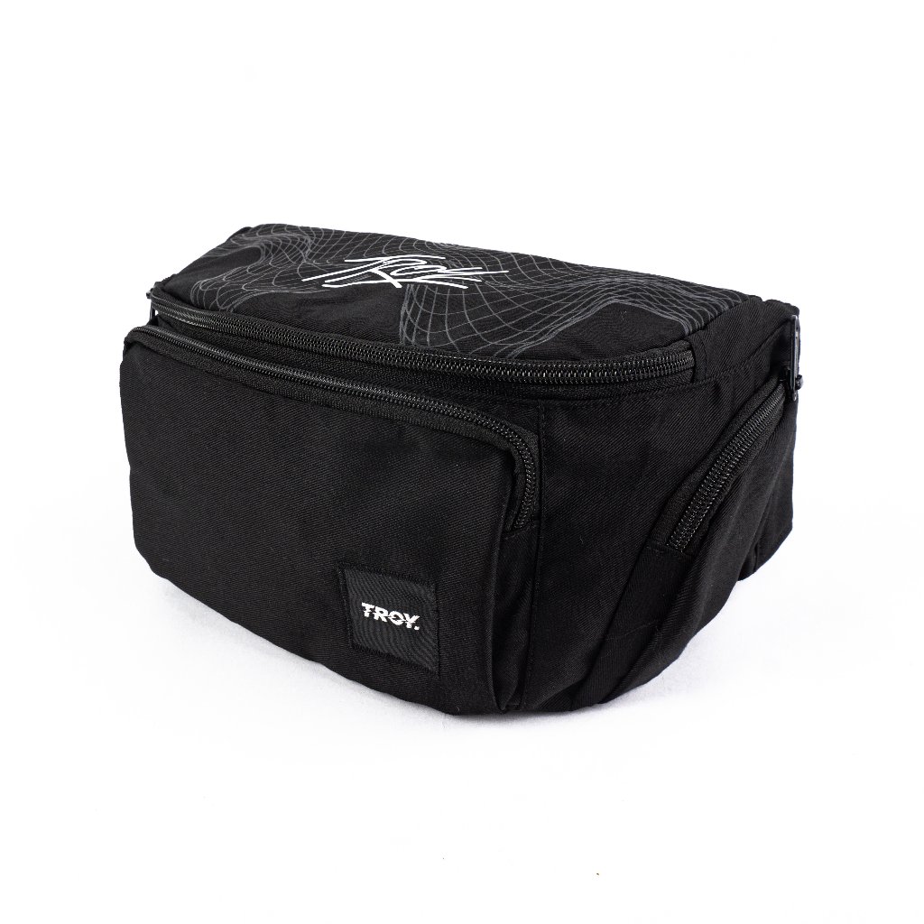 Troy Company Waistbag Black Warp Grid - Tas Pinggang Selempang Hitam WB 3702