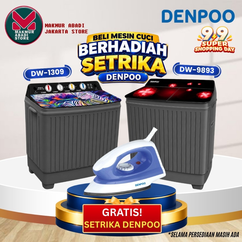 MESIN CUCI 2 TABUNG DENPOO DW 1309