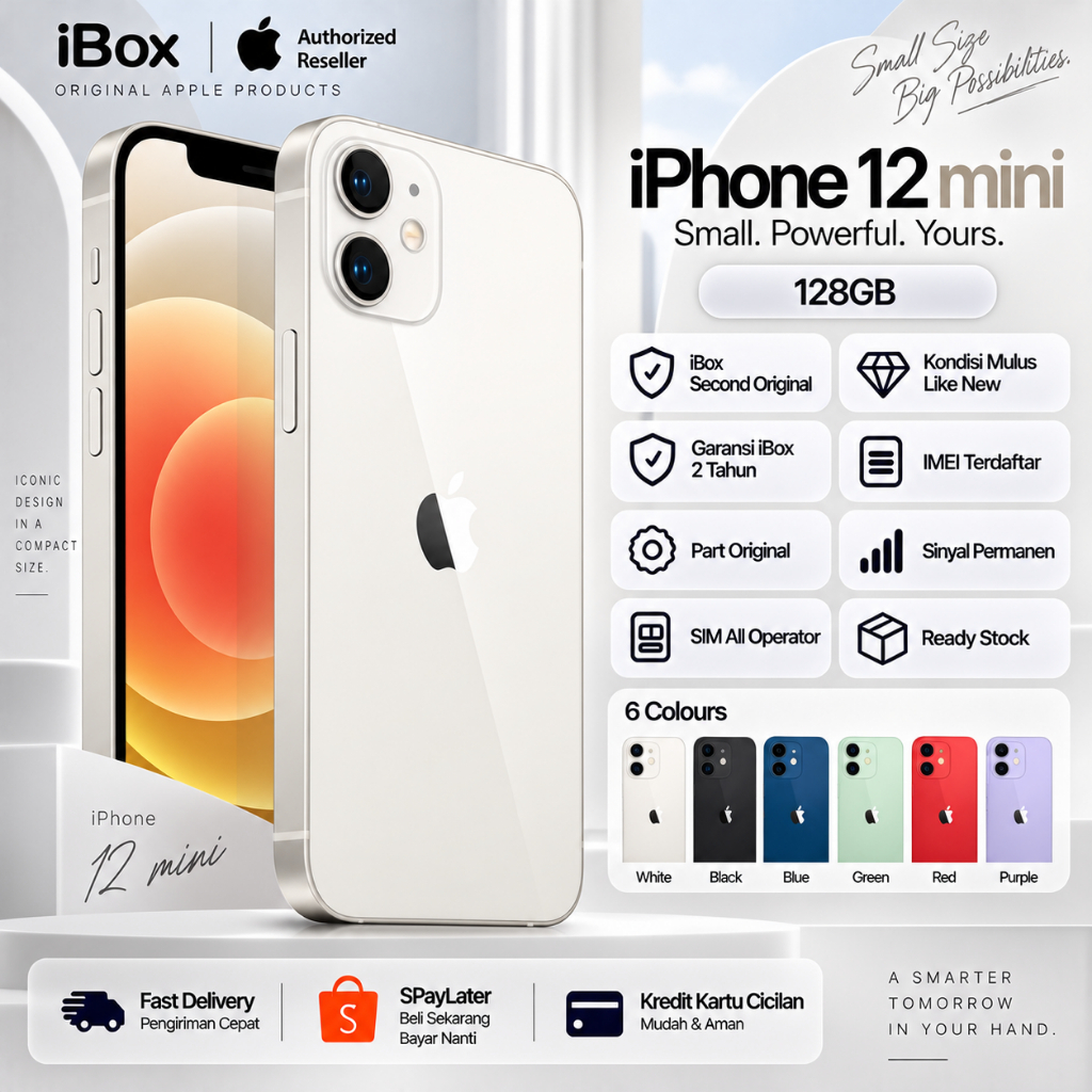 iPhone 12 Mini Second iBox Original Like New IMEI Aman Fullset Garansi 1 Tahun 128GB
