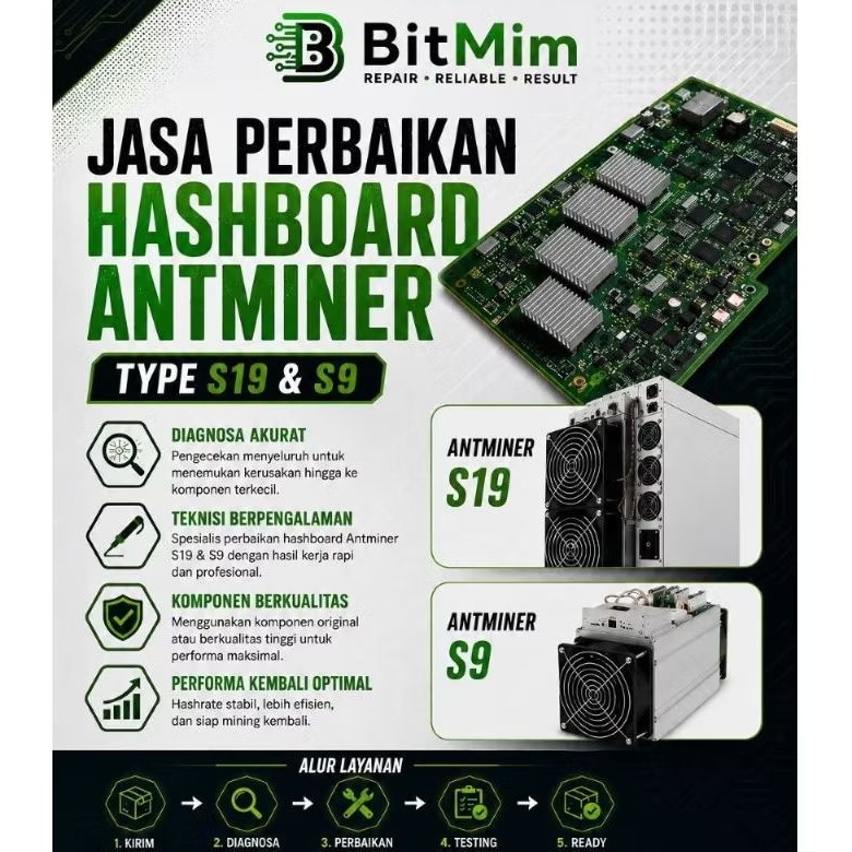 Jasa Perbaikan Hashboard Antminer Type S19 & S9 BitMim