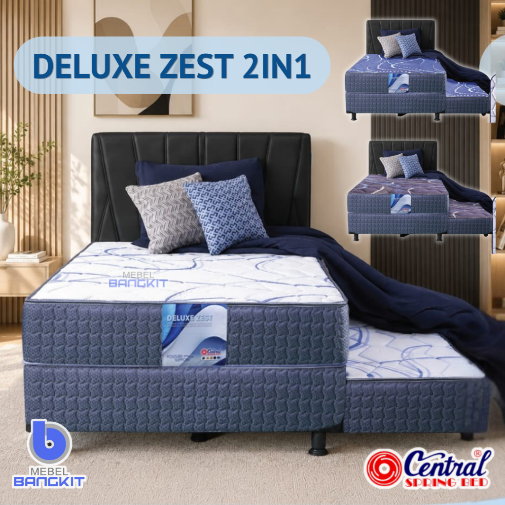 [Mebel Bangkit] Central Spring bed Deluxe Zest 2in1 Sorong 90x200 100x200 120x200 Kasur springbed 2 