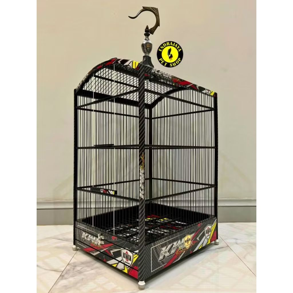 SANGKAR KWK DECAL GEPENGAN SERIES TERBARU | SANGKAR BURUNG NO 2 SIZE 37X43 CM RUJI FIBER DECAL WATER