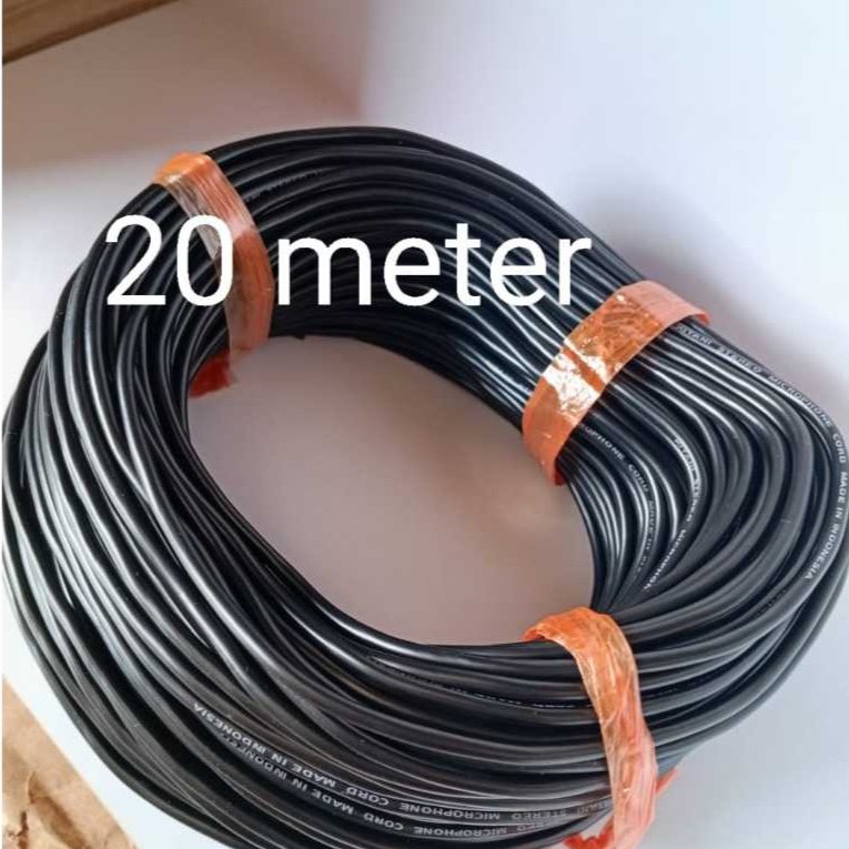 Kitani Kabel Head Audio Stereo Hitam Panjang 20 Meter Bagus (Bukan Kabel Mic)