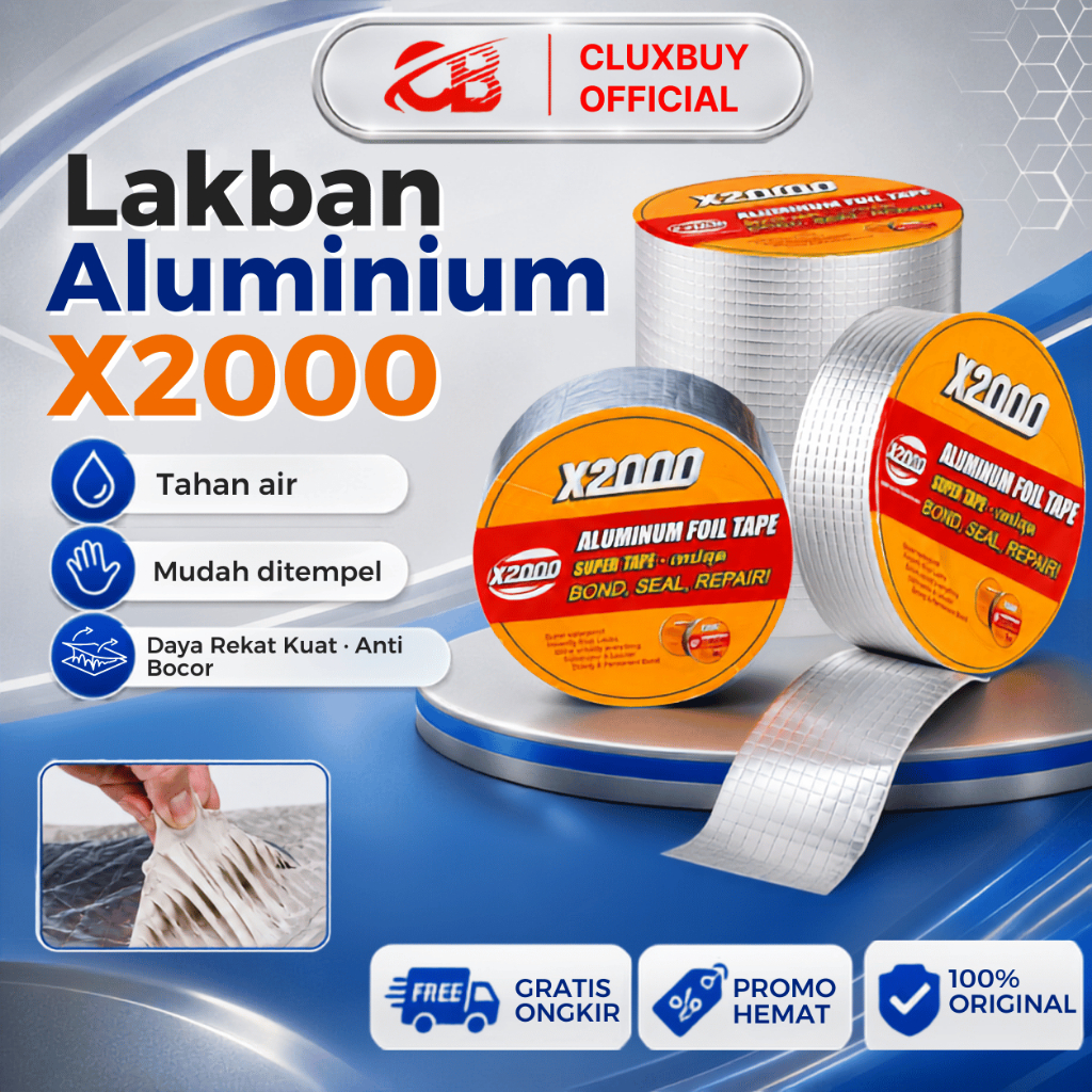 Super tape X2000 3 ukuran,  lakban anti bacor X2000,  aluminium foil tape super lengket dan super wa