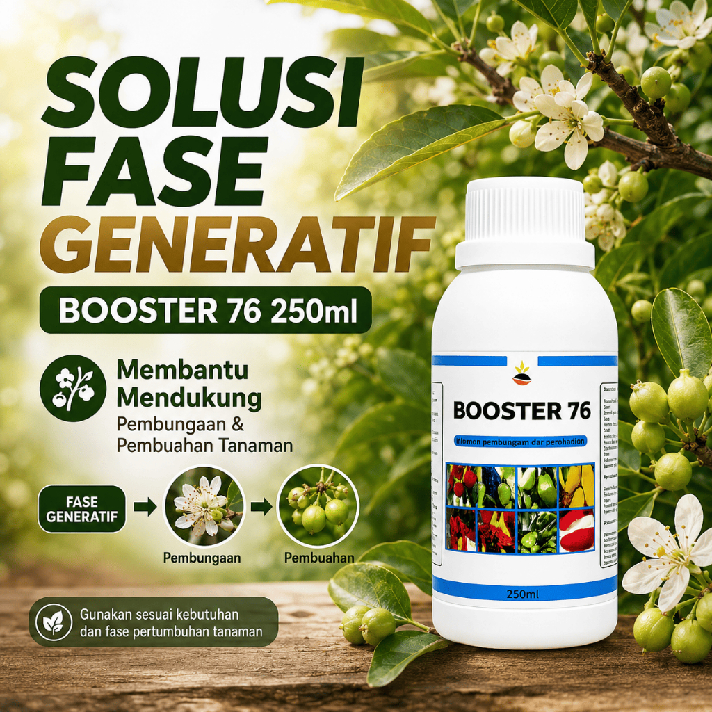 Booster 76 250ml Pupuk Buah Hormon Pembungaan & Pembuahan - Perangsang Bunga Mangga, Durian & Jeruk