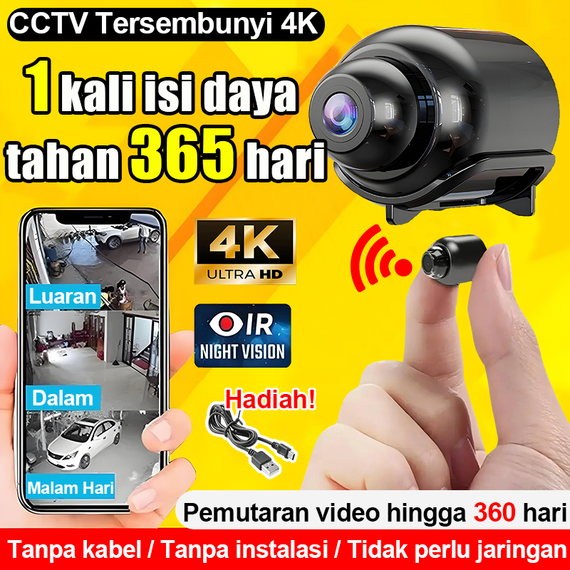 [ Tanpa cahaya/Tanpa suara ] kamera cctv mini sambung ke hp kamera mini kamera 360 murah kamera keci