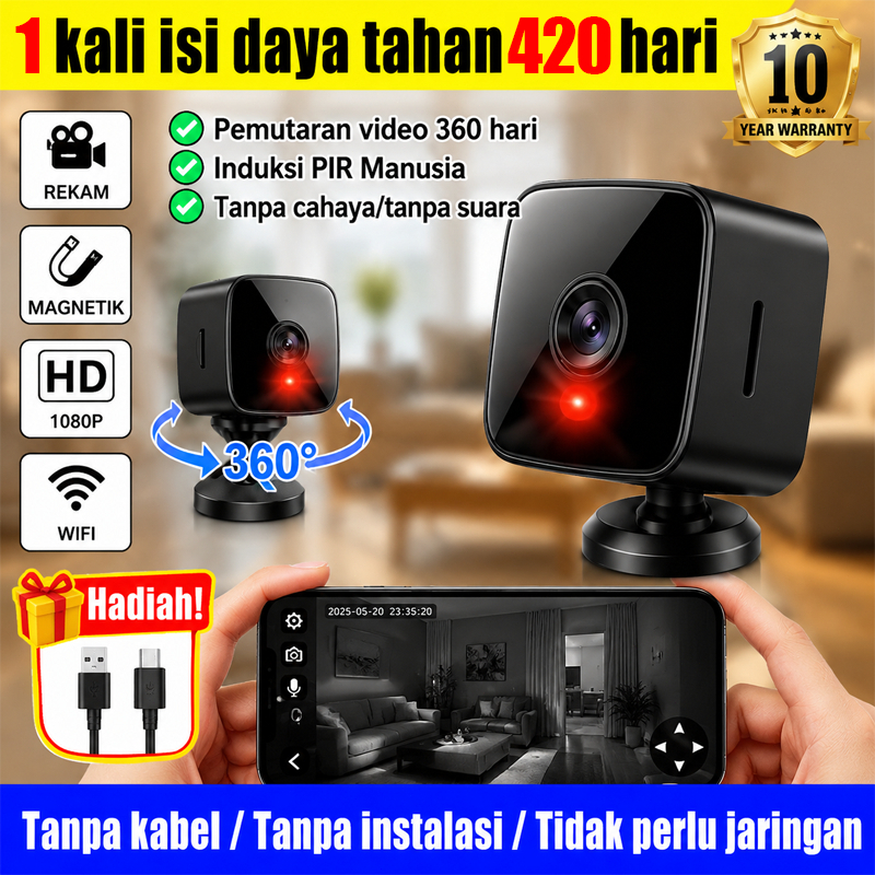 [ 24 jam untuk tiba ] kamera mini dengan dudukan magnet kamera cctv mini sambung ke hp kamera 360 mu