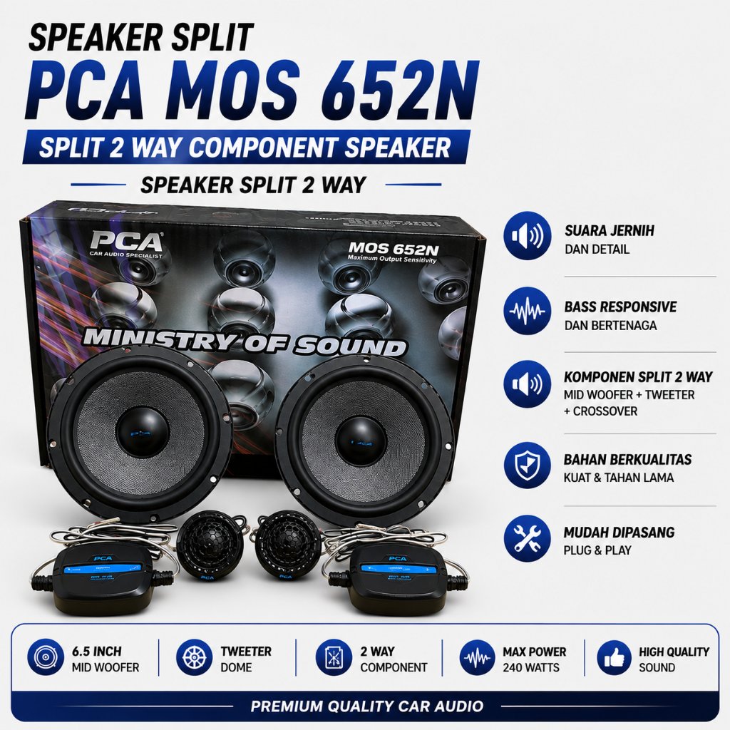 Speaker Split PCA MOS 652N Split 2 way Component Speaker (speaker split 2 way)