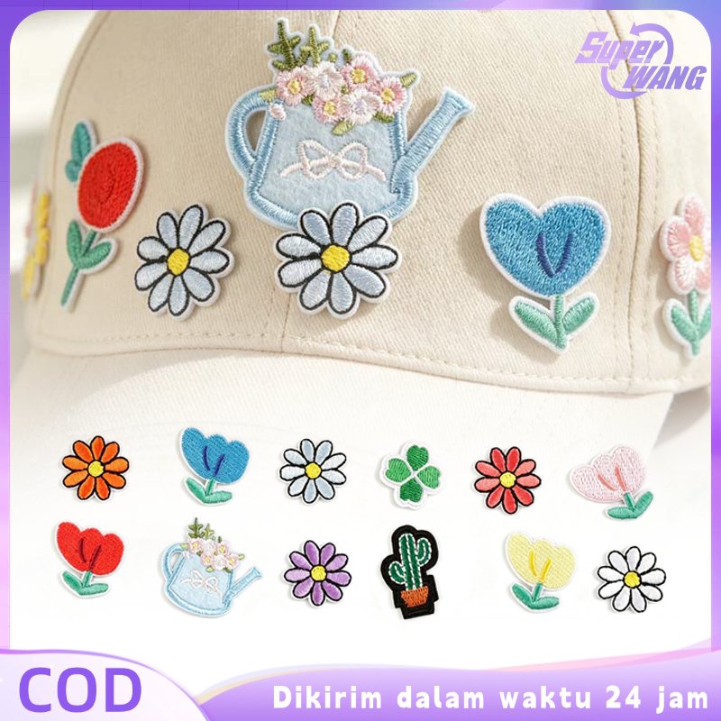 12pcs Embroidery Patch Bordir Patch Bunga Bordir Aplikasi Diy Bordir Jahit Patch Bordir Tempelan Pat