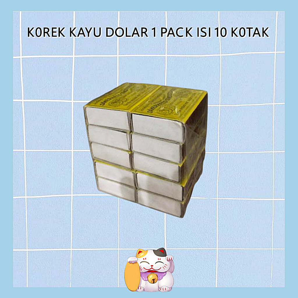 Korek Kayu Dolar 1 Pack Isi 10 Kotak / Korek Batangan