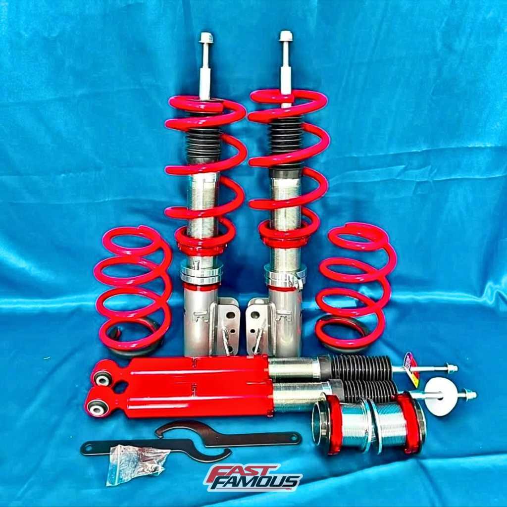 COILOVER MOBIL HONDA BRIO/FREED 1 SET - COILOVER HSR RED FRONT REAR HONDA BRIO/FREED