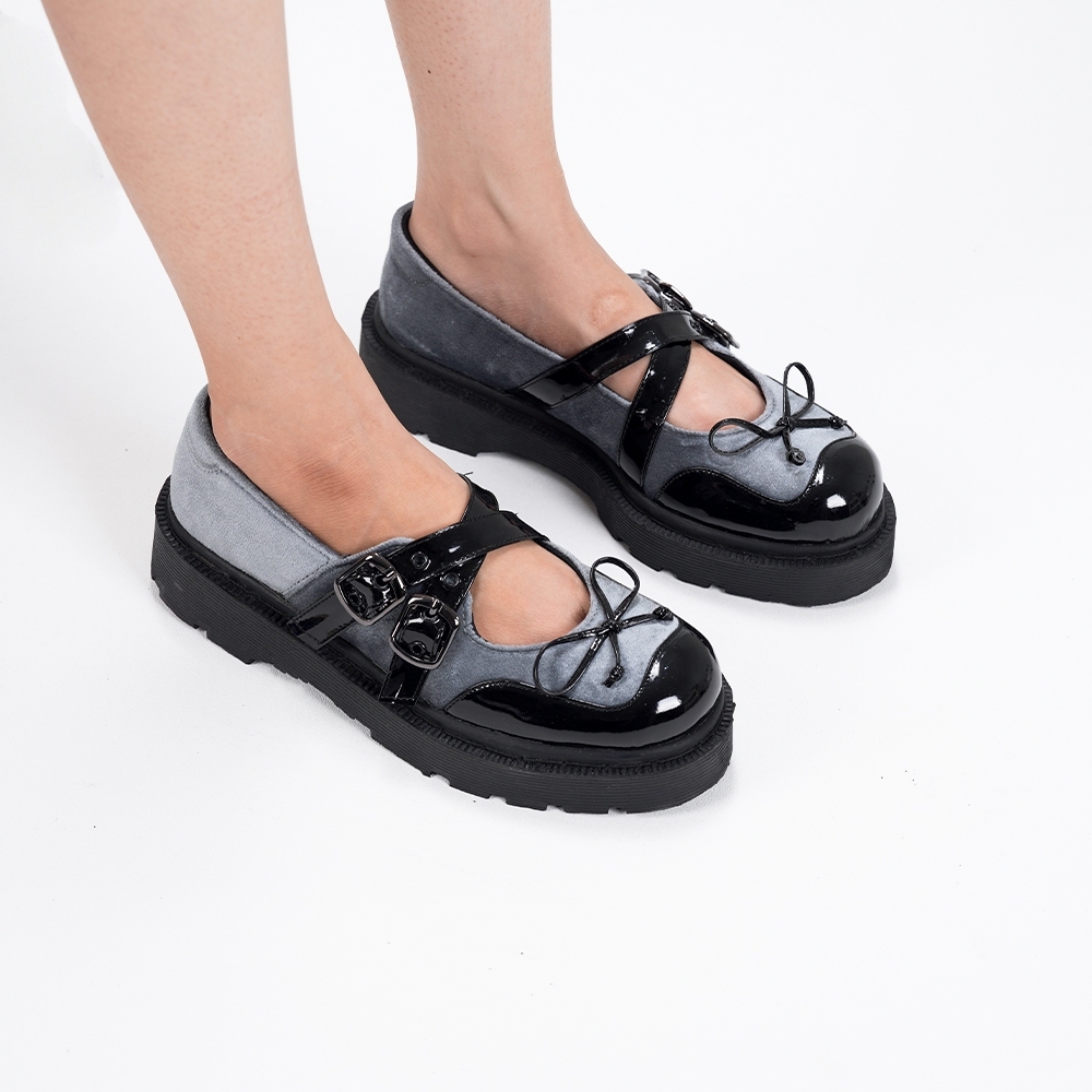 CEKHAS - Jisoo Blueish Grey Platform Loafers Shoes Wanita GIRL CRUSH Collection