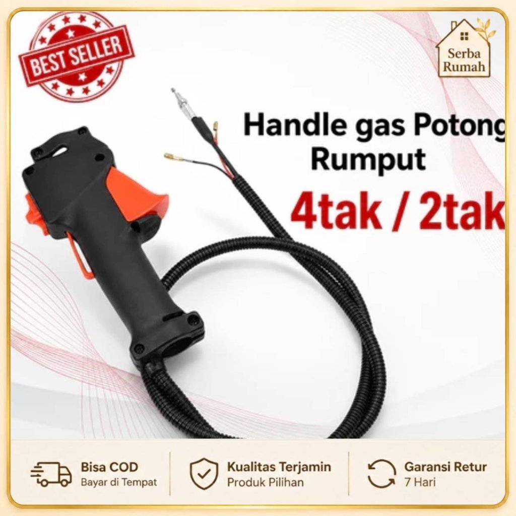 Handle Gas Mesin Potong Rumput GX31 GX35 / Throttle Lever Komplit Kabel Mesin GX 31