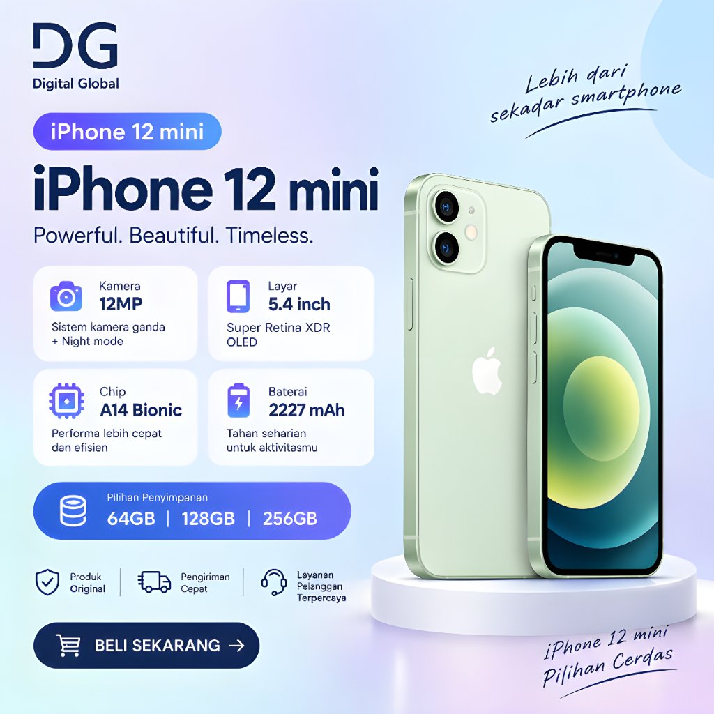 iPhone 12 Mini Second Ori 64GB 128GB 256GB All Varian Bekas Like New Good Condition