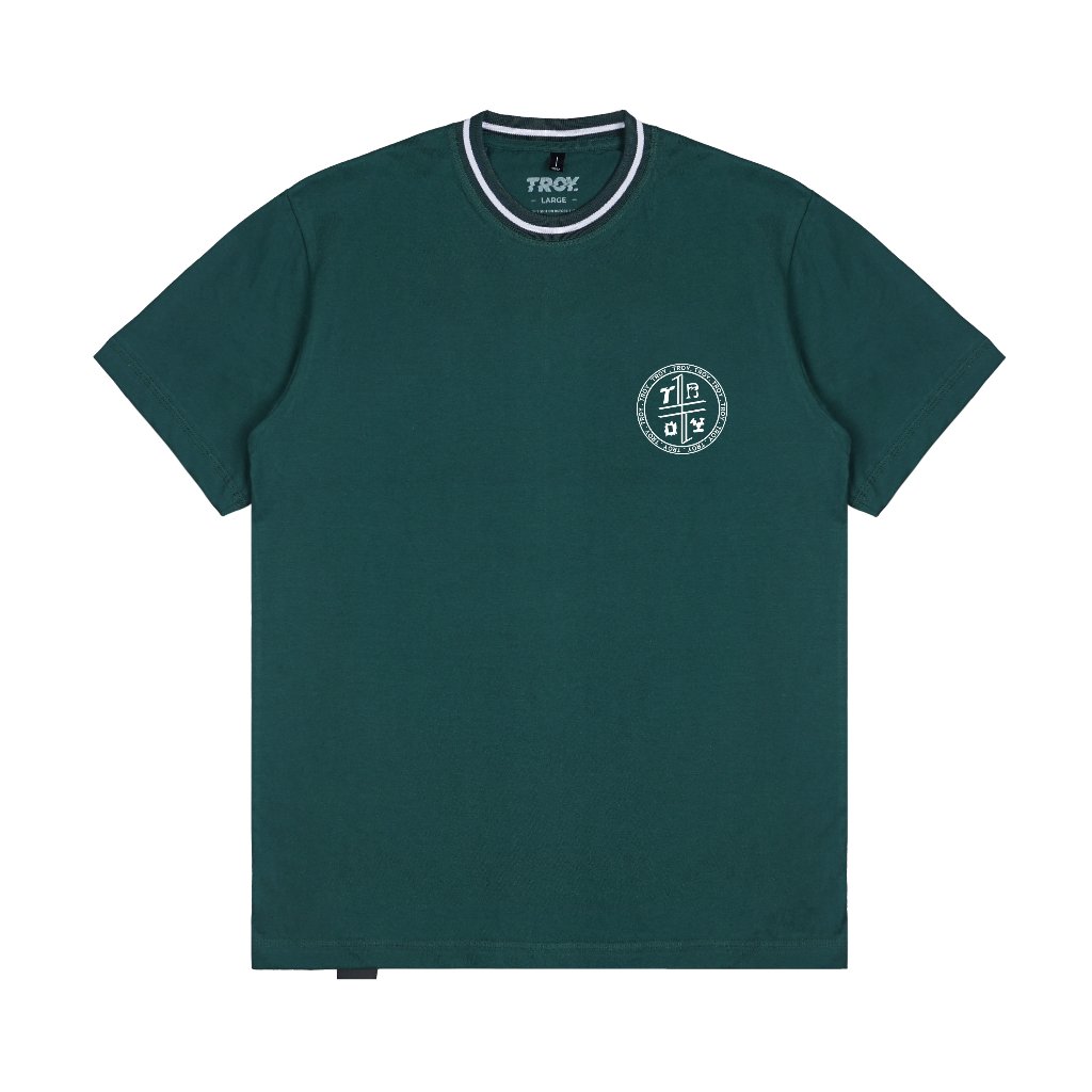 Troy Company Striped Rib T-Shirt Green Four Crest - Kaos Pria Lengan Pendek Hijau KST 3709-2G1W