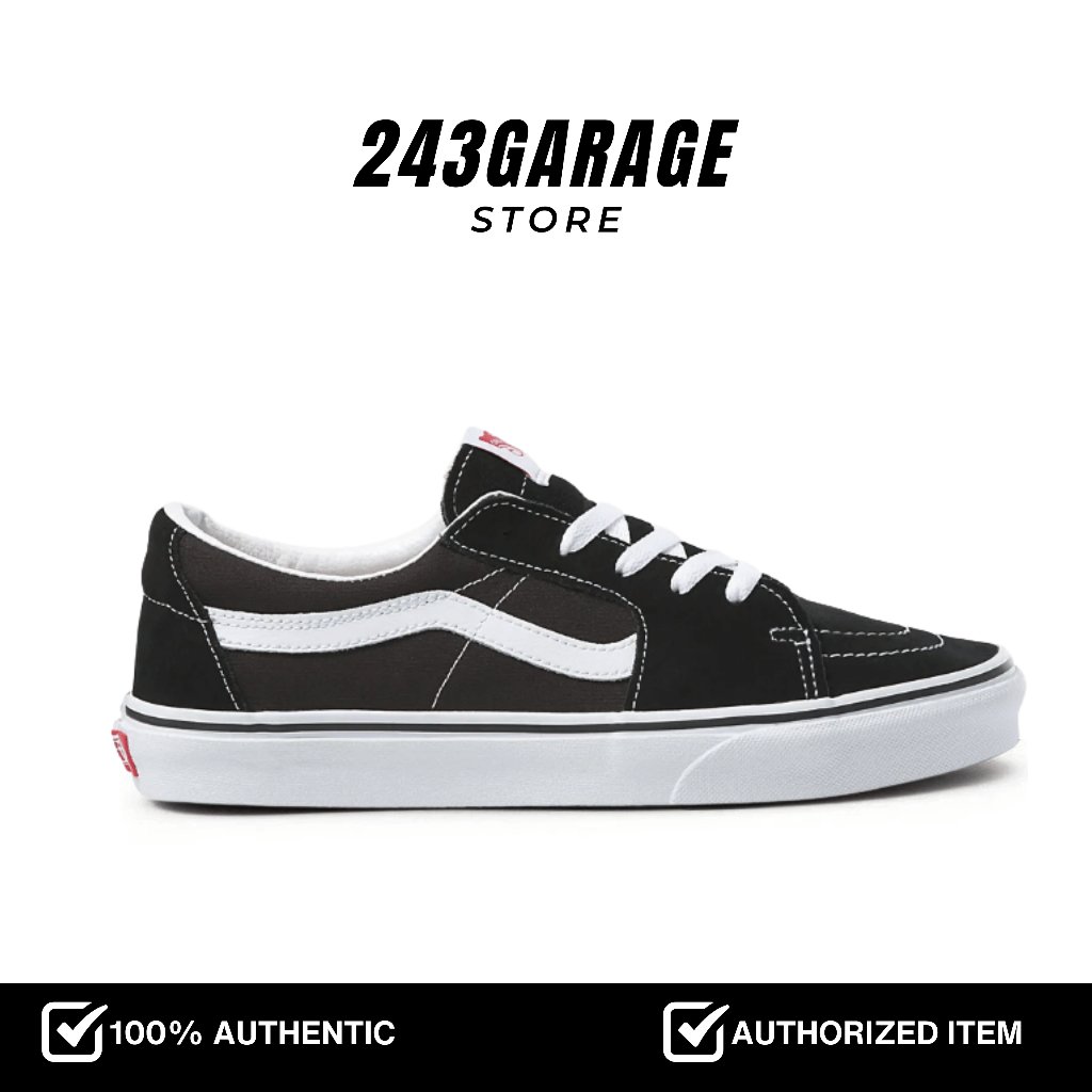 Vans Sk8 Low Black White Classic - 100% Original Resmi