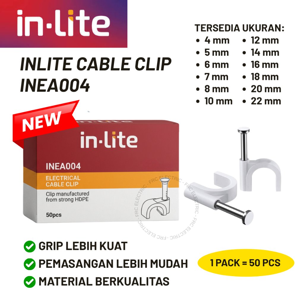 Klem Kabel - Klem Kabel Tembok - Cable Clip INLITE INEA004