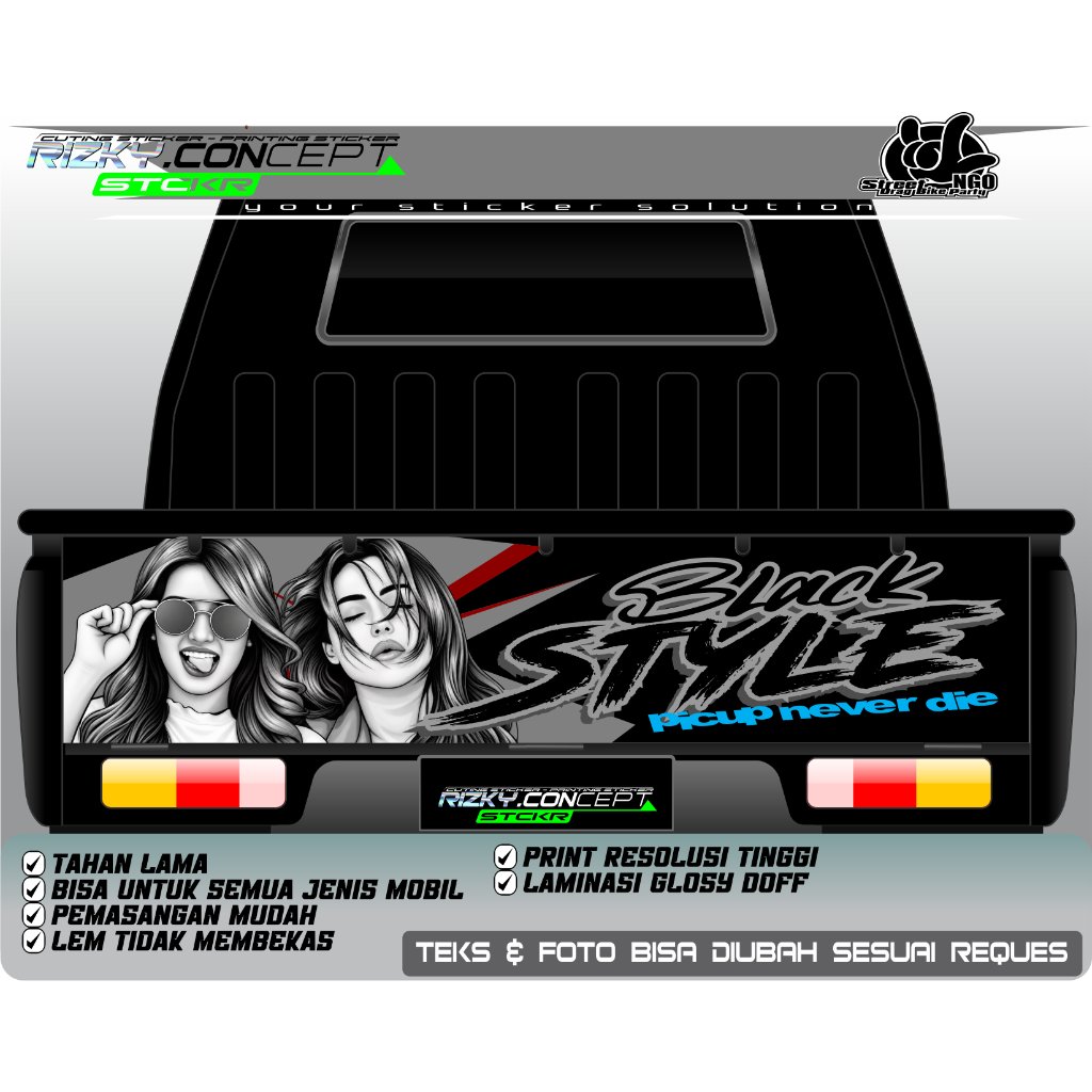 STIKER DECAL ( PRINTING ) PINTU BELAKANG L300 VARIASI KEREN MOBIL L300 L 158