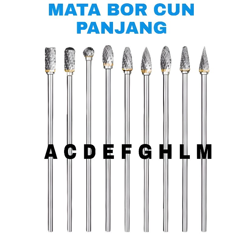 [STOK READY] 3X6 Mata Bor LONG / Mata Tuner / Mata Cuner / Rotary Burr dua arah 3MM X 6MM