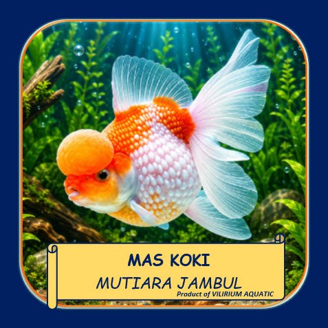 IKAN HIAS MAS KOKI MUTIARA JAMBUL | CROWN PEARLSCALE GOLDFISH | IKAN KOKI AQUARIUM (SIZE BOLA GOLF)