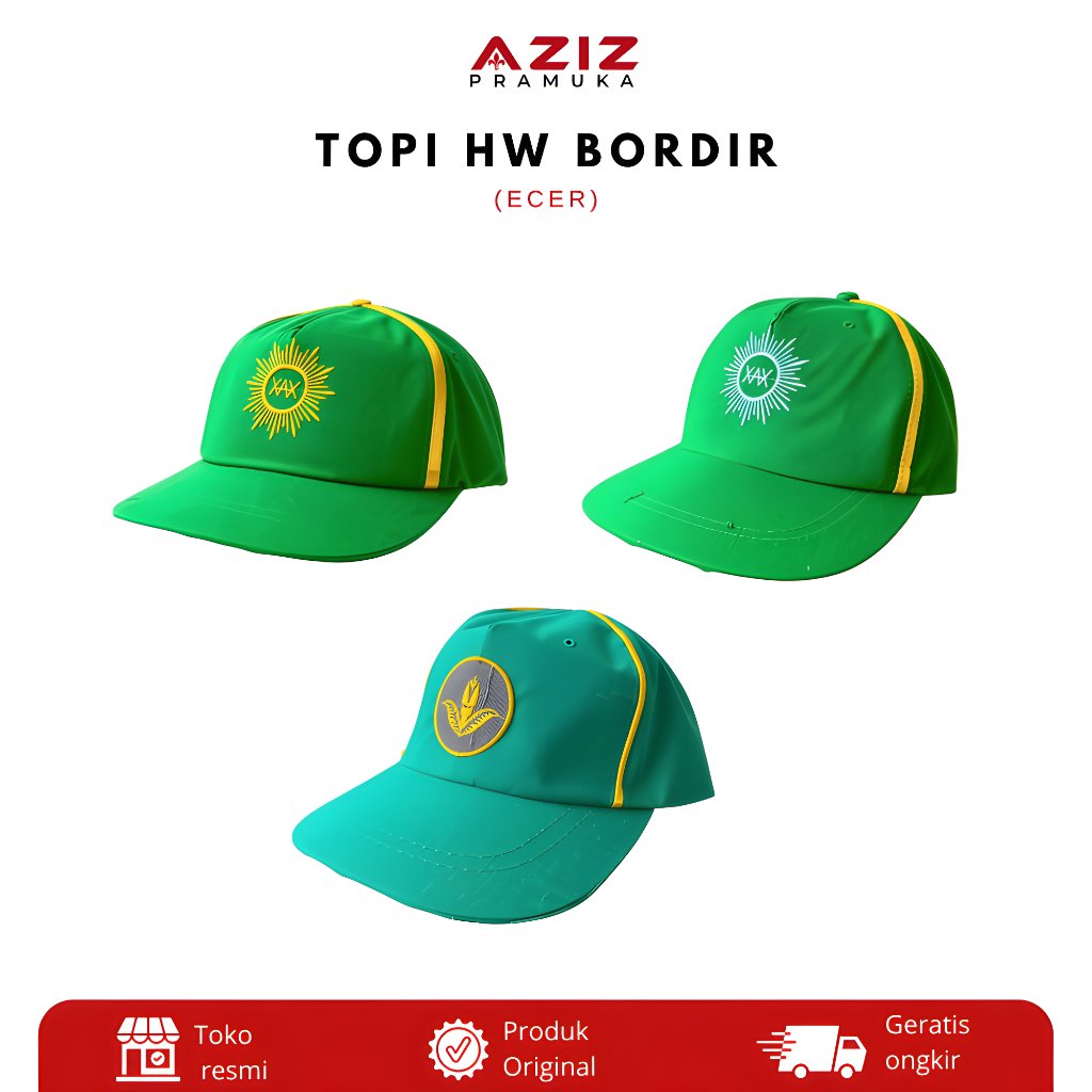 Topi Pramuka Hizbul Wathan HW Muhammadiyah Putra Putri Bordir Rapi / Topi Hizbul Wathan