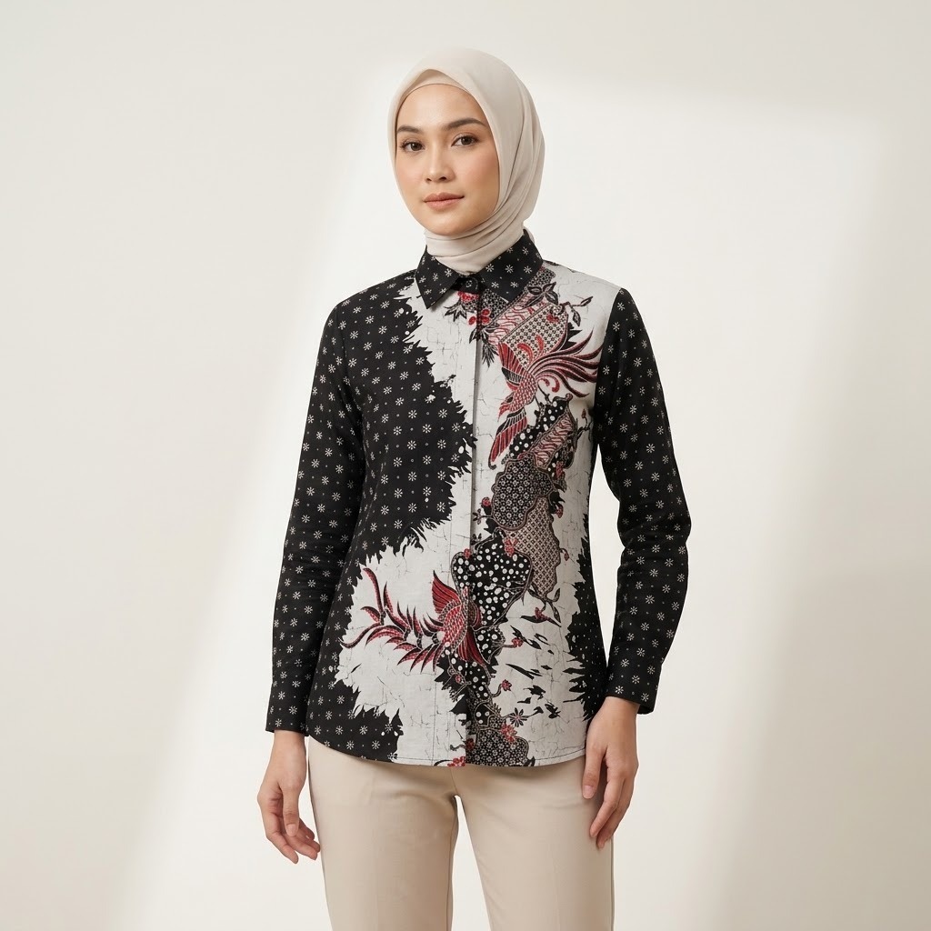 Cakra Batik (batik dilapisi furing trikot)