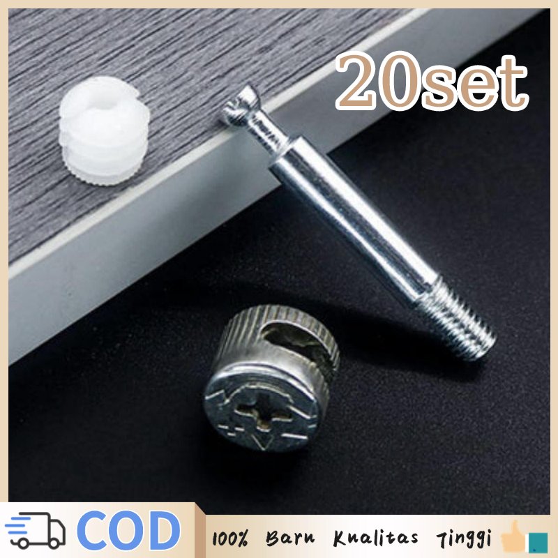Set baut minifix Baut perabot knock down Casing minifix furnitur Socket baut minifix kuat untuk samb