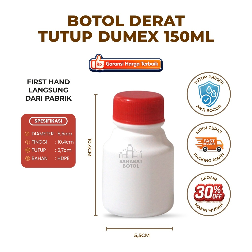 BOTOL 50 ML DERAT TUTUP DUMEX