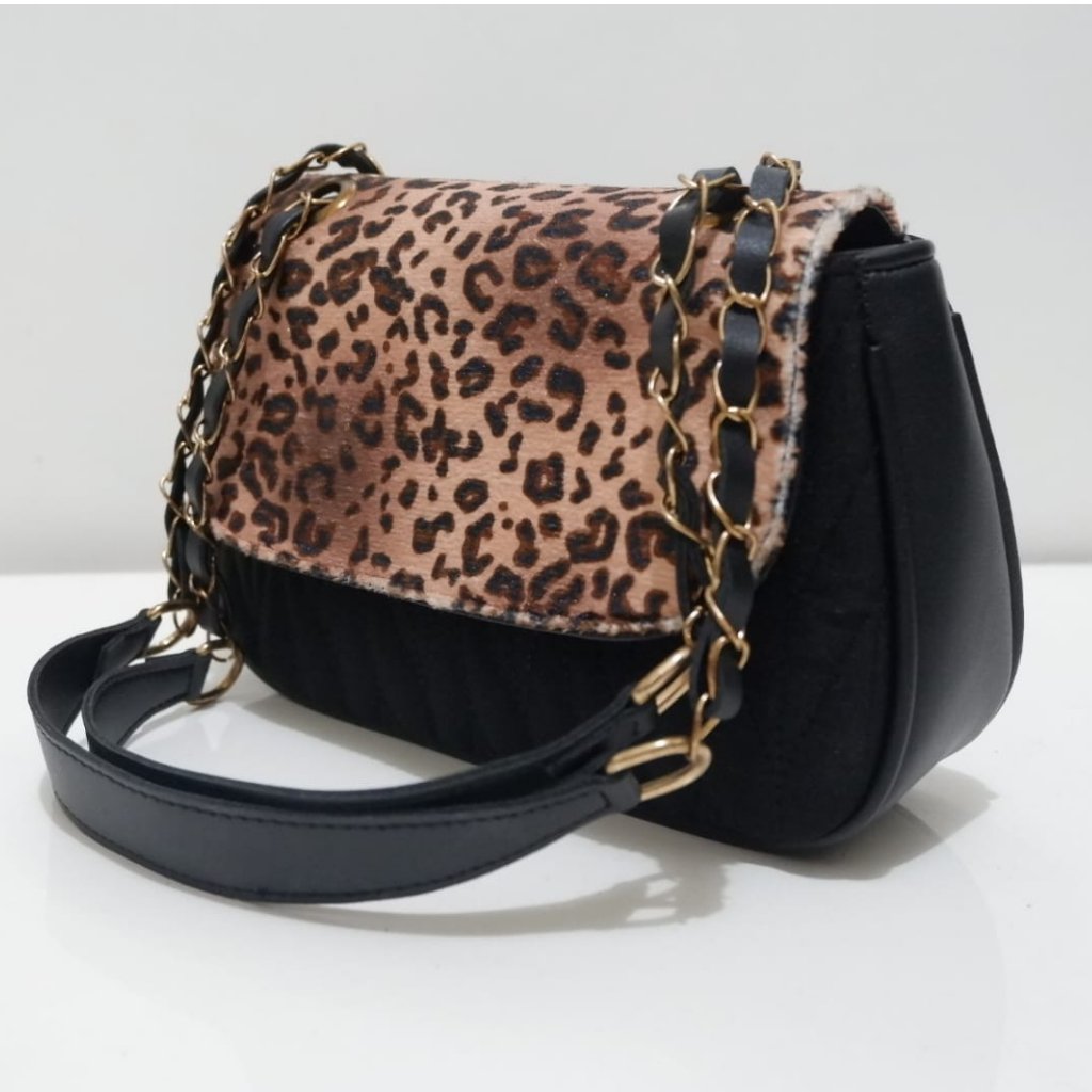 Messenger Bag Tali Rantai MIIX Kulit Dengan Tutup Motif Cleopatra // Tas Wanita Bahu Dan Jing jing C