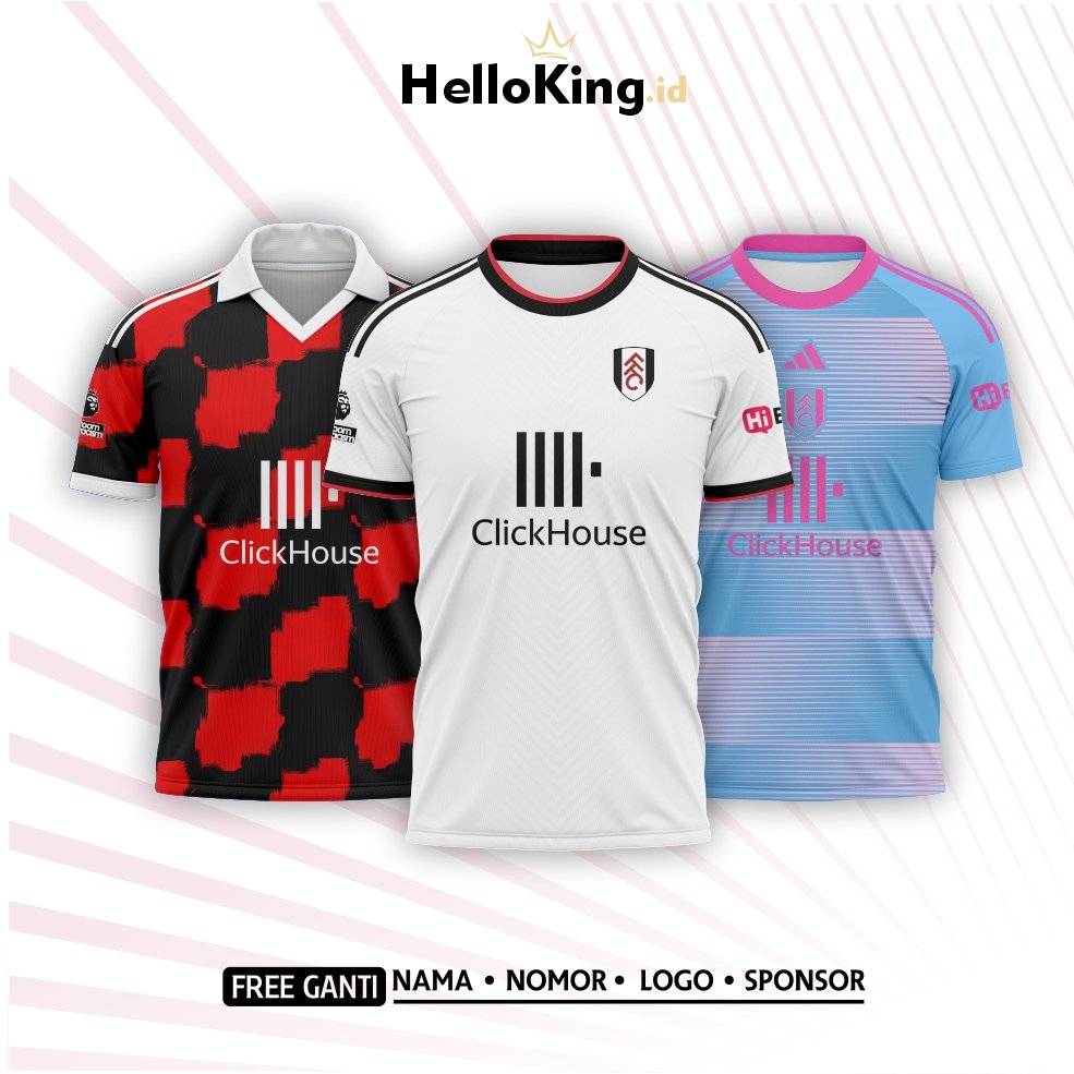 Baju Jersey Bola FULHAM 2026/2027 Home Away Third Free Nama Nomor Full Printing Bahan Drifit Milano