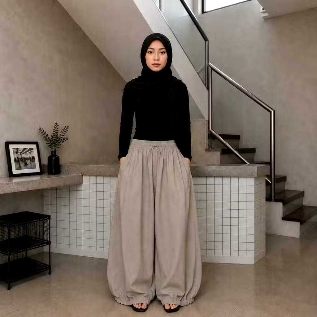 Aira Balloon Wide Pants-Barrel Pants - Celana Balon - Barrel Pants Kulot Jumbo