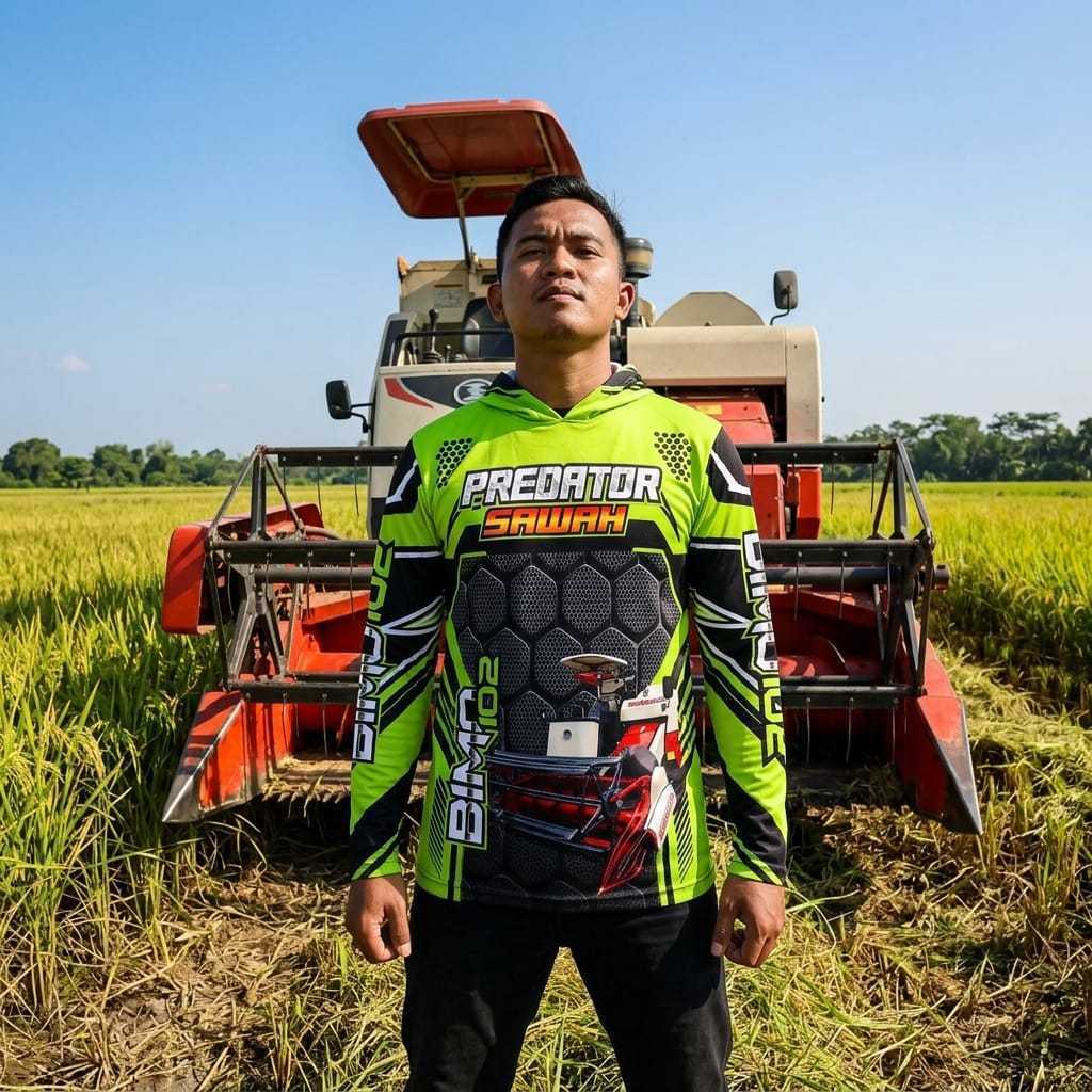 Kaos Jersey Babat Racing Adem Nyaman Tangan Panjang Baju Kombi Predator Sawah Tangan Panjang Fullpri