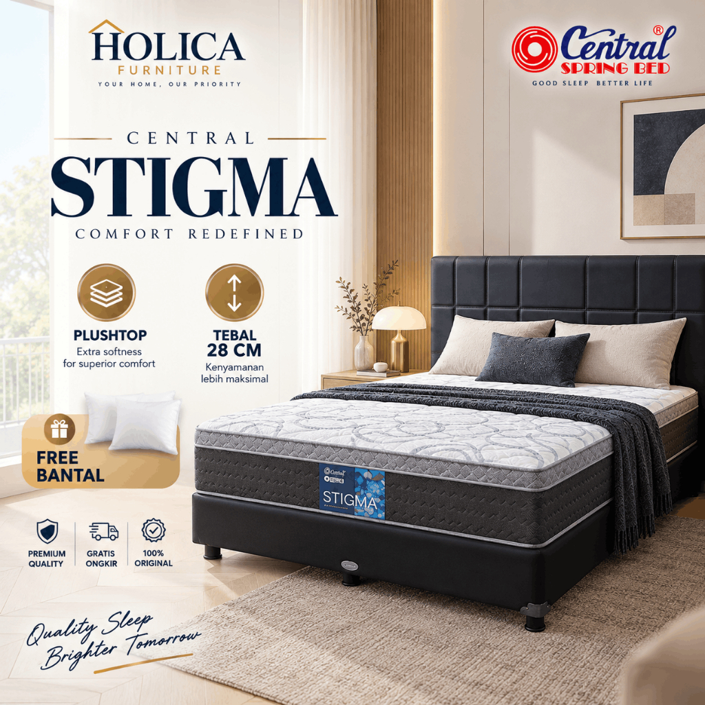 Kasur Springbed Central Plushtop Tebal Hampir 30Cm - Central Stigma Plushtop
